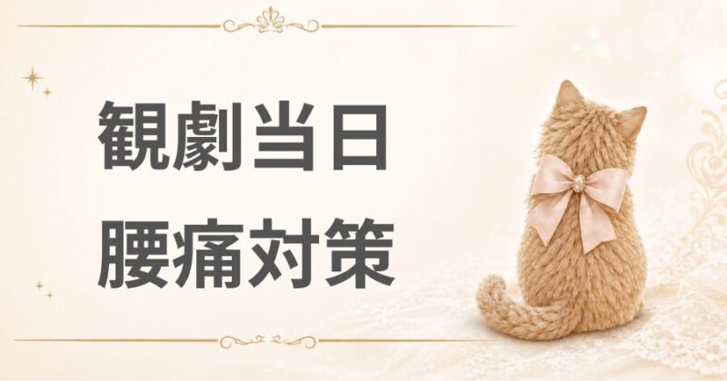 観劇当日にできる腰痛対策
